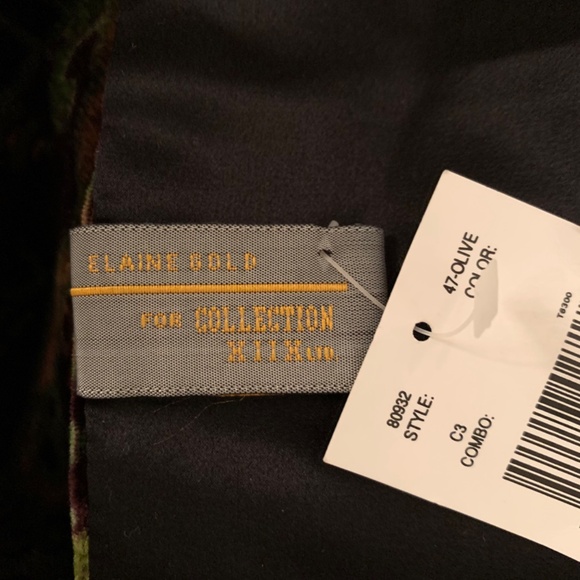 Vintage Elaine Gold For Collection XIIX LTD Rayon/ Silk Velvet Scarf - Picture 13 of 13